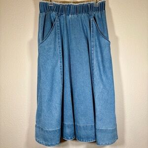 NWOT a loves a Denim Midi Skirt Size Large